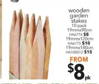 Cheap as Chips Wooden Garden Stakes 10 Pack - 19mmx90cm - HA6774 offer