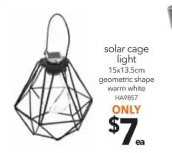 Cheap as Chips Solar Cage Light 15x13.5cm offer