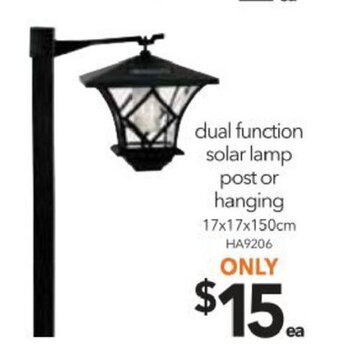 Cheap as Chips Dual Function Solar Lamp Post or Hanging offer