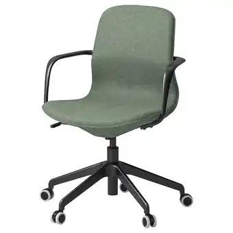 IKEA Långfjäll conference chair with armrests, gunnared green-grey/black offer