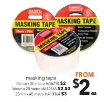 Cheap as Chips Masking Tape 50mm x 20 meter - HA6710 offer