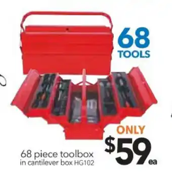 68 Piece Toolbox in Cantilever Box - HG102