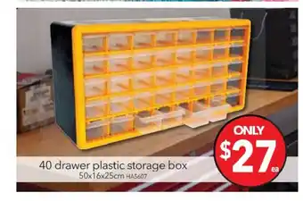Cheap as Chips 40 Drawer Plastic Storage Box 50x16x25cm - HA5607 offer