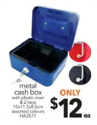 Cheap as Chips Metal Cash Box - HA3577 offer