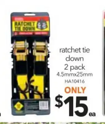 Cheap as Chips Ratchet Tie Down 2 Pack 4.5mmx25mm - HA10416 offer