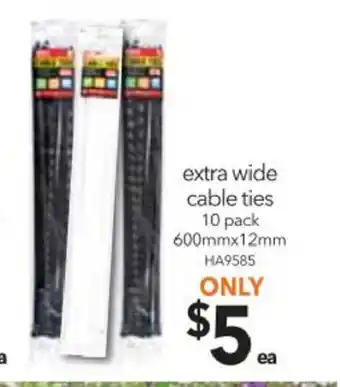 Cheap as Chips Extra Wide Cable Ties 10 Pack 600mm x 12 mm offer