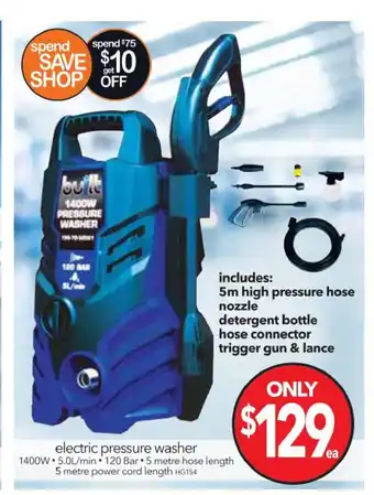 Cheap as Chips Electric Pressure Washer 1400W - HG154 offer