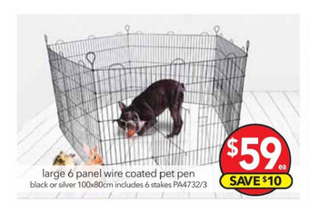 Cheap as Chips Large 6 Panel Wire Coated Pet Pen offer