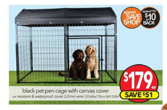 Cheap as Chips Black Pet Pen Cage with Canvas Cover offer