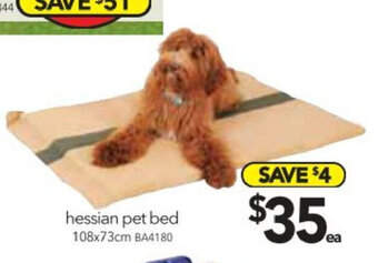 Cheap as Chips Hessian Pet Bed 108x73cm - BA4180 offer