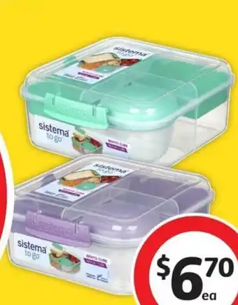 Coles Sistema To Go Bento Cube 1.25 Litre offer