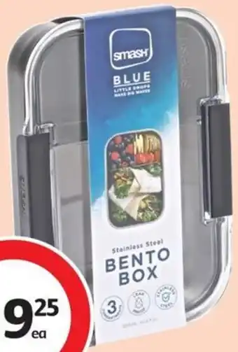 Coles Smash Blue Stainless Steel Bento Box 1300mL offer