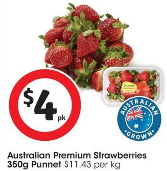 Australian Premium Strawberries 350g offer at Coles