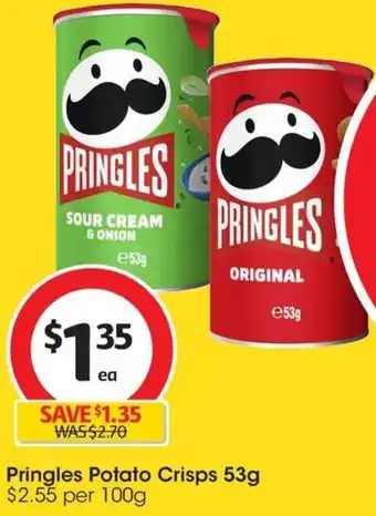 Coles Pringles Potato Crisps 53g offer