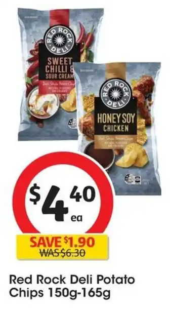 Coles Red Rock Deli Potato Chips 150g-165g offer