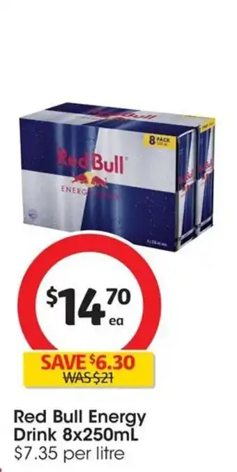 Coles Red Bull Energy Drink 8x250mL offer