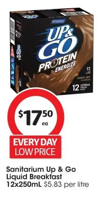 Sanitarium Up & Go Liquid Breakfast 12x250mL