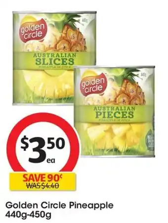 Coles Golden Circle Pineapple 440g-450g offer