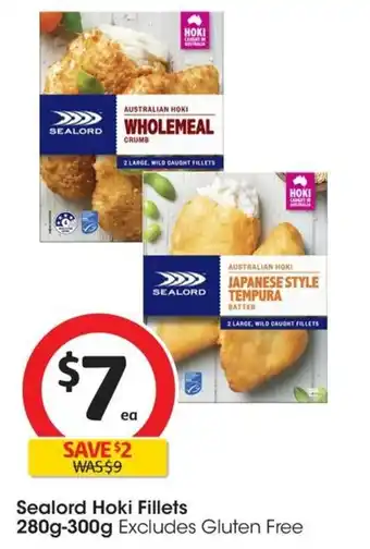 Coles Sealord Hoki Fillets 280g-300g offer