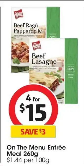 Coles On The Menu Entrée Meal 260g offer