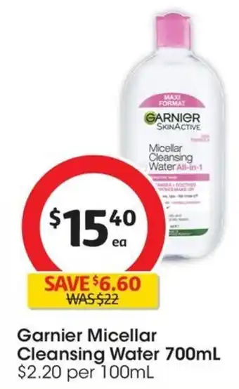 Coles Garnier Micellar Cleansing Water 700mL offer