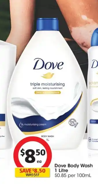 Coles Dove Body Wash 1 Litre offer