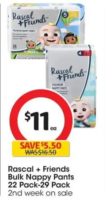Coles Rascal + Friends Bulk Nappy Pants 22 Pack-29 Pack offer