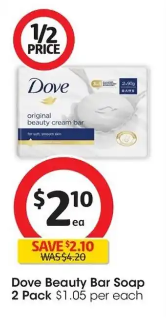 Coles Dove Beauty Bar Soap 2 Pack offer