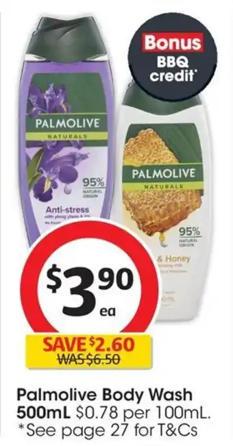 Coles Palmolive Body Wash 500mL offer