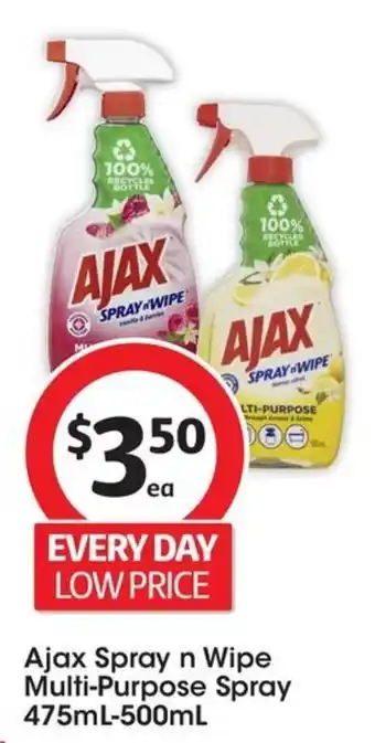 Coles Ajax Spray n Wipe Multi-Purpose Spray 475mL-500mL offer