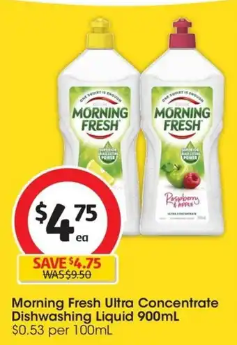 Coles Morning Fresh Ultra Concentrate Dishwashing Liquid 900mL offer