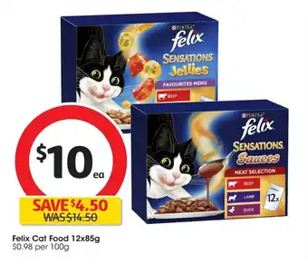 Coles Felix Cat Food 12x85g offer