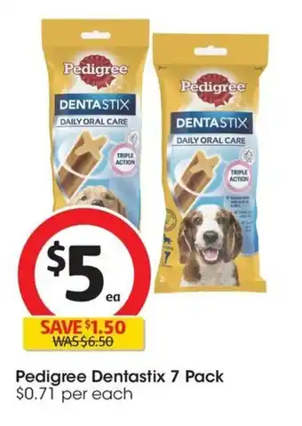 Coles Pedigree Dentastix 7 Pack offer