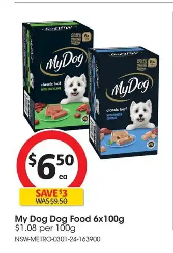 Coles My Dog Dog Food 6x100g offer