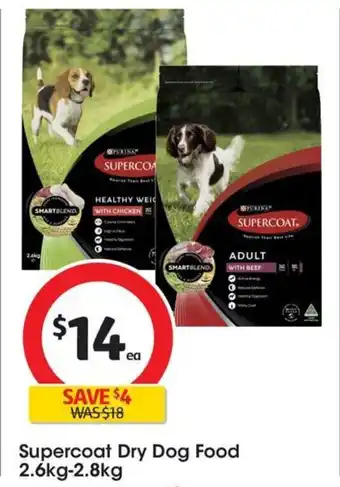 Coles Supercoat Dry Dog Food 2.6kg-2.8kg offer