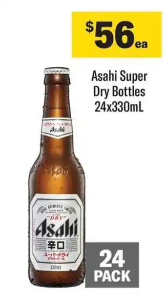 Coles Asahi Super Dry Bottles 24x330mL offer