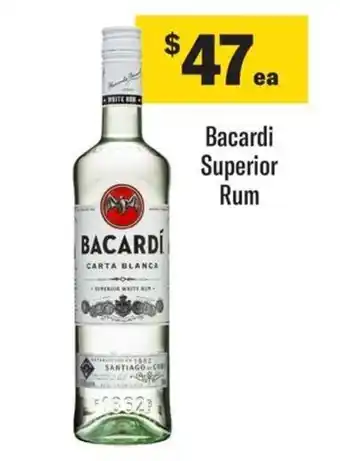 Coles Bacardi Superior Rum offer