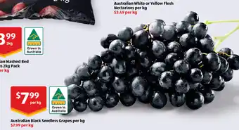 ALDI Australian Black Seedless Grapes per kg offer