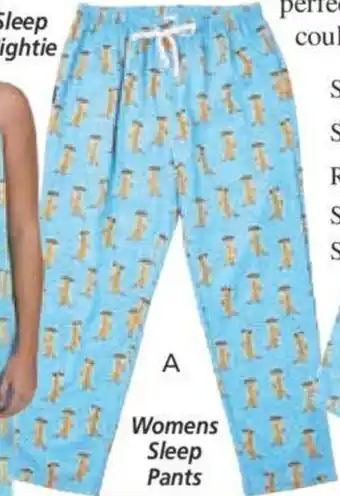 Fun Bamboo Meerkat Range, Womens Sleep Pant