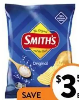 Foodworks Smith's Chips, Poppables, Doritos or Sunbites Grain Waves offer