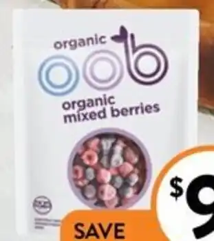 Foodworks OOB Organic Frozen Fruit 450/500g offer