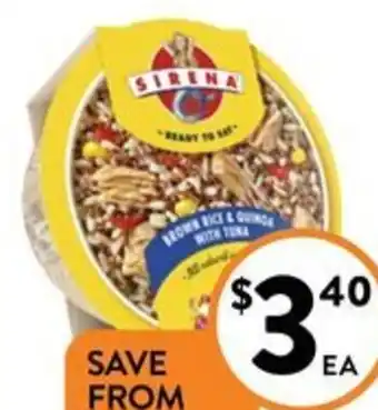 Foodworks Sirena Ready to Eat Tuna Meals 170/190g offer