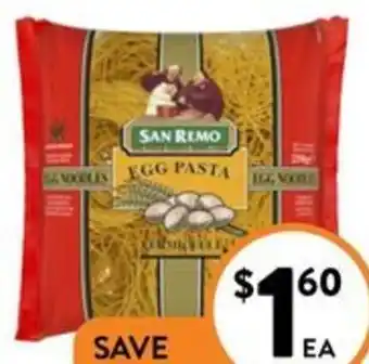 Foodworks San Remo Egg Noodles 250g offer