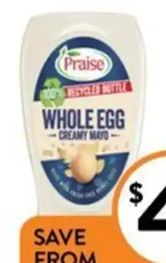 Foodworks Praise Squeezy Mayonnaise 335/380g offer