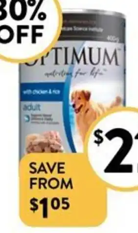 Foodworks Optimum Wet Dog Food 400g offer