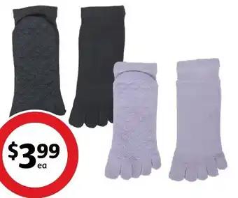 Coles 5 Seasons Yoga Socks with Grip offer