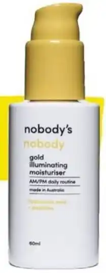Nobody's Nobody Gold Illuminating Moisturiser 60ml or Retinol Target Serum 30ml