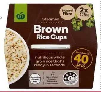 Woolworths Woolworths Microwave Rice Cups 2 x 125g offer