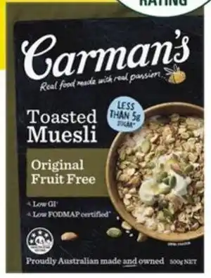 Woolworths Carman's Muesli 500g offer