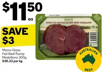 Woolworths Macro Grass Fed Beef Rump Medallions 300g offer